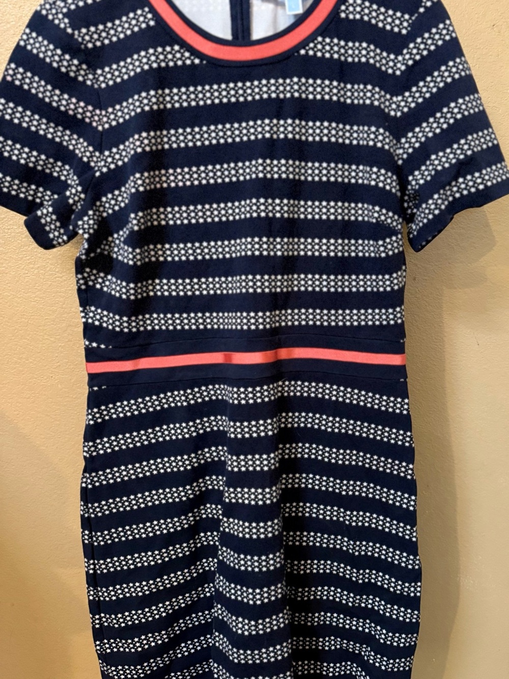 Draper James Navy Dress with Coral Trim